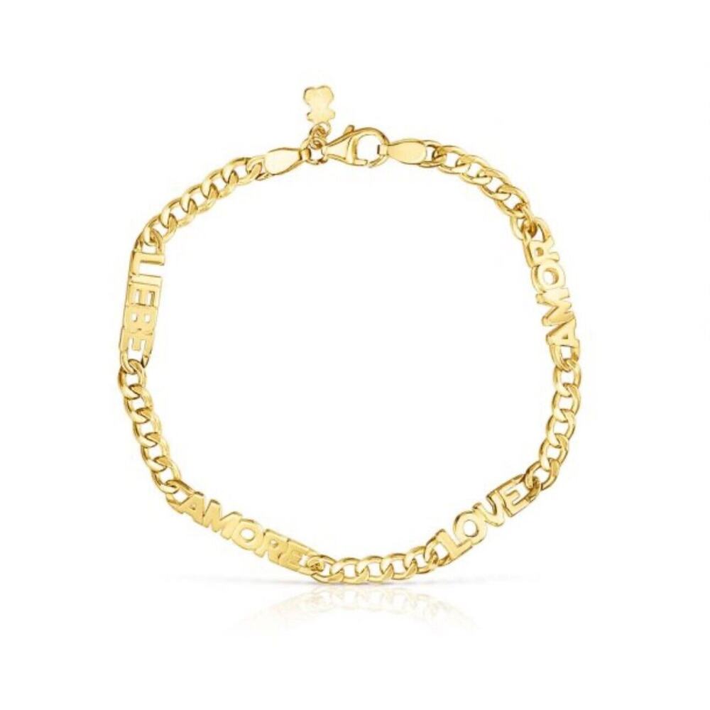 TOUS Crossword Love Yellow Gold-Plated Bracelet